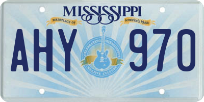 MS license plate AHY970
