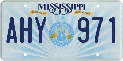 MS license plate AHY971