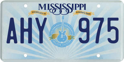 MS license plate AHY975