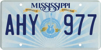MS license plate AHY977