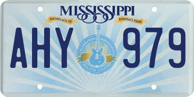MS license plate AHY979