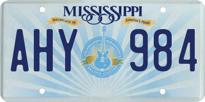 MS license plate AHY984