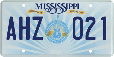 MS license plate AHZ021