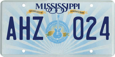 MS license plate AHZ024
