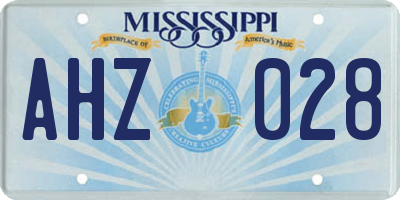 MS license plate AHZ028