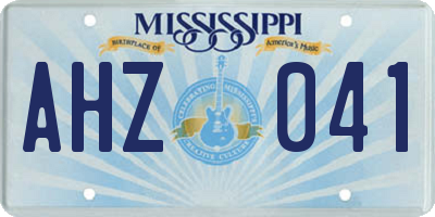 MS license plate AHZ041