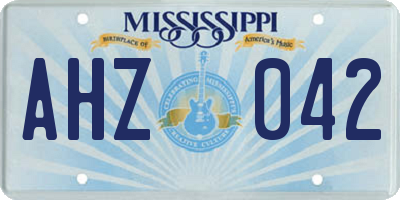 MS license plate AHZ042