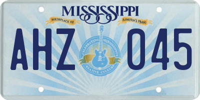 MS license plate AHZ045