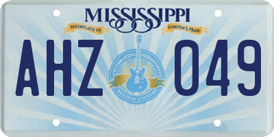 MS license plate AHZ049