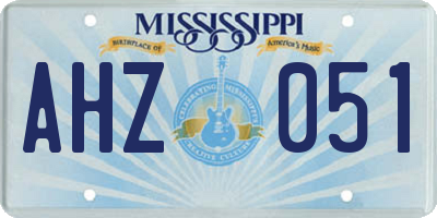 MS license plate AHZ051