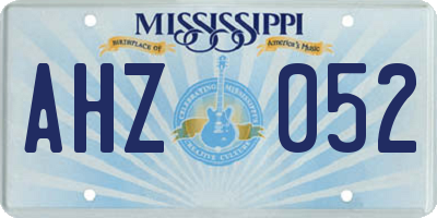 MS license plate AHZ052