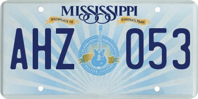 MS license plate AHZ053