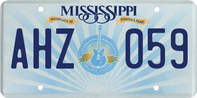 MS license plate AHZ059