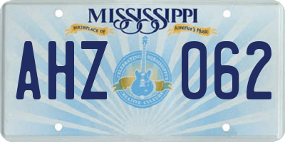 MS license plate AHZ062