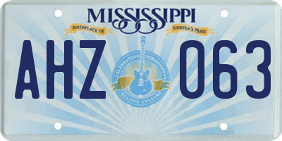 MS license plate AHZ063