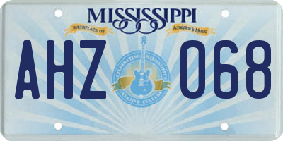 MS license plate AHZ068
