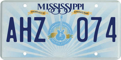 MS license plate AHZ074