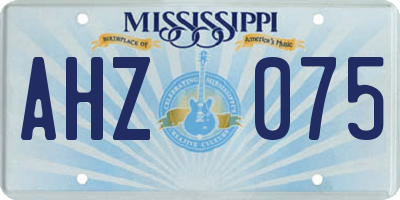 MS license plate AHZ075