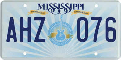 MS license plate AHZ076