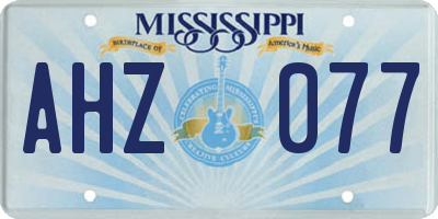 MS license plate AHZ077