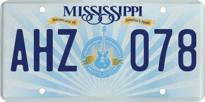MS license plate AHZ078