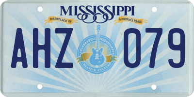 MS license plate AHZ079