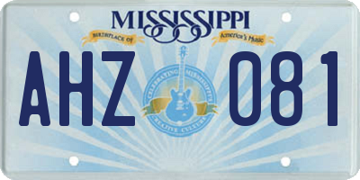 MS license plate AHZ081