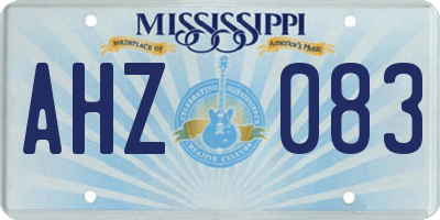 MS license plate AHZ083
