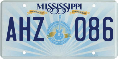 MS license plate AHZ086