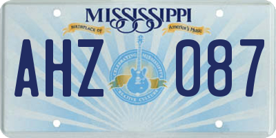 MS license plate AHZ087