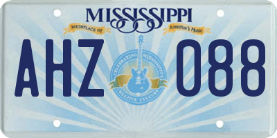 MS license plate AHZ088
