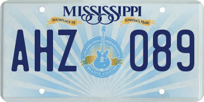 MS license plate AHZ089
