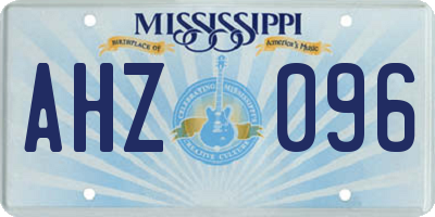 MS license plate AHZ096