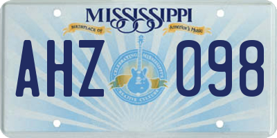 MS license plate AHZ098