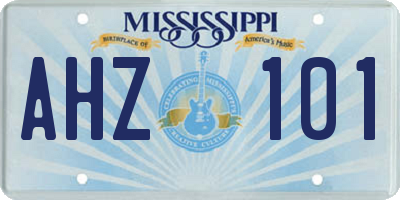 MS license plate AHZ101
