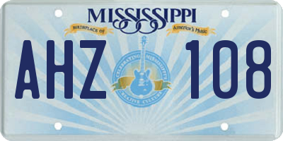 MS license plate AHZ108
