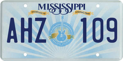 MS license plate AHZ109
