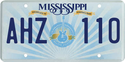 MS license plate AHZ110