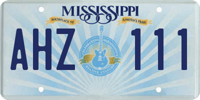 MS license plate AHZ111
