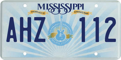 MS license plate AHZ112