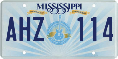 MS license plate AHZ114