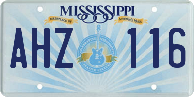 MS license plate AHZ116