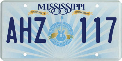 MS license plate AHZ117