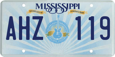 MS license plate AHZ119