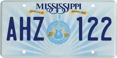 MS license plate AHZ122