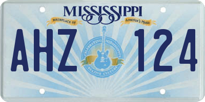 MS license plate AHZ124