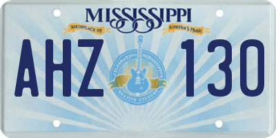 MS license plate AHZ130