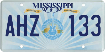 MS license plate AHZ133