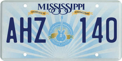 MS license plate AHZ140