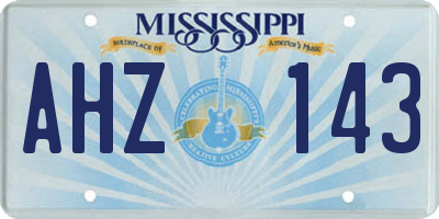 MS license plate AHZ143